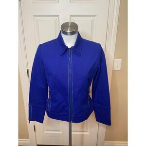 St. John Marine Blue Zip-Up Jacket, Size P, NWT!